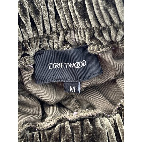 Driftwood Davey Embroidered Velvet Jogger Pants Womens M Green Polyester Blend - Picture 6 of 9